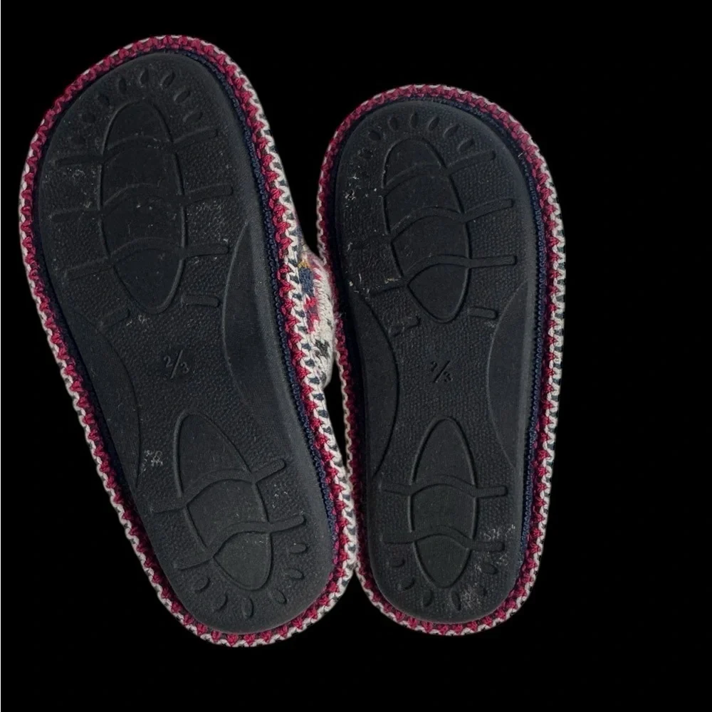 MUK‎ LUKS Slippers sz2/3 Multicolor Knitted Cozy Homewear ks5